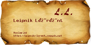 Leipnik Lóránt névjegykártya